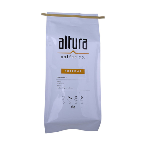 Hot Sale Laminated Material Plastic Bag with Gusset Publicly Traded Biodegradable Plastic Companies White Coffee Bag