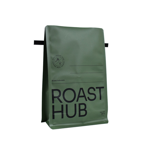 Empty plastic coffee bags in bulk side gusset pouch with zipper