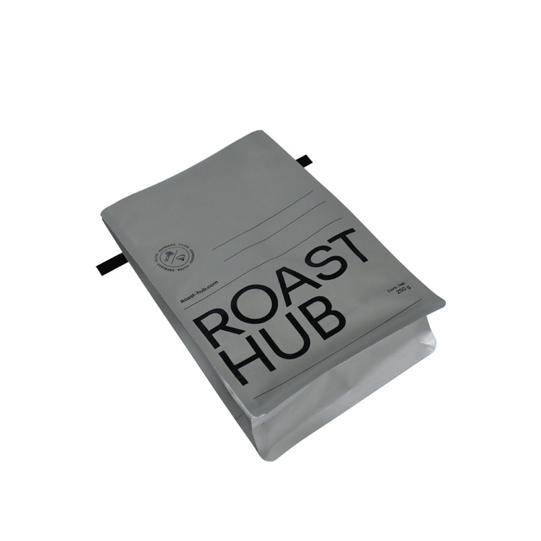 Promotional Offset Printing Matte Finish Flat Bottom Food Corn Starch Biodegradable Coffee Bag Manufacturers