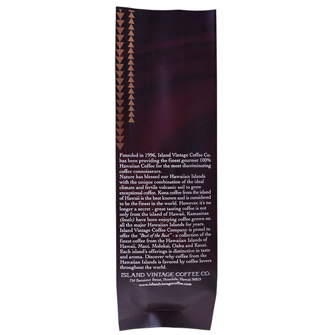 Laminated Back Seal Side Gusset aluminium foil coffee bag with valve