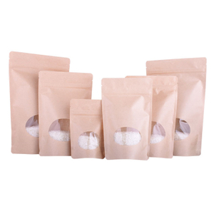 Resealable kraft paper stand up pouches wholesale in stock