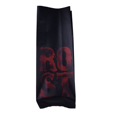 Laminated barrier 1kg compostable coffee bags gusseted with valve