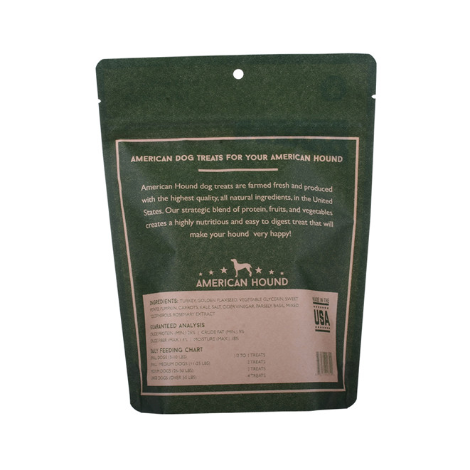 Custom compostable stand up pouches zipped with your design for dog treats