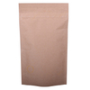 Custom size standing brown paper bag with zipper to pack snack in stock