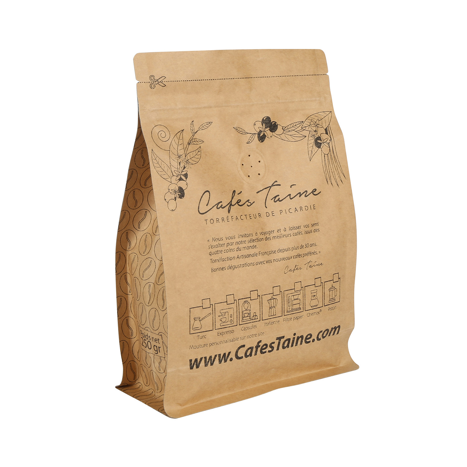 Laminated Material Low Price Ziplock Kraft Paper Coffee Packaging Bags