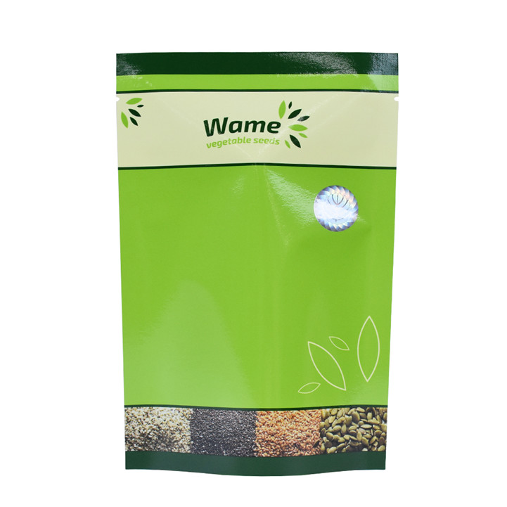 Excellent Quality Window Zip Lock Compostable Paper Bag Seeds Packaging Pouch