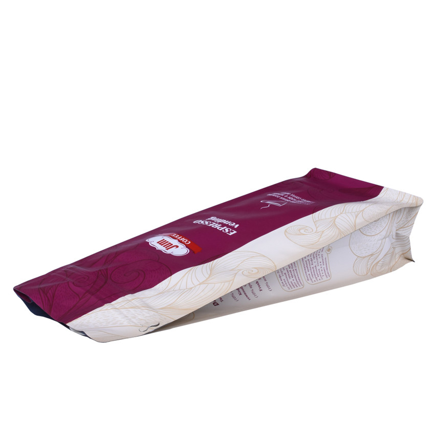 Eco Friendly Custom Printed Flat Bottom Coffee Pouch with Degassing Valve Wholesale
