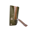 Laminated standing brown recyclable bag heat sealed with zipper
