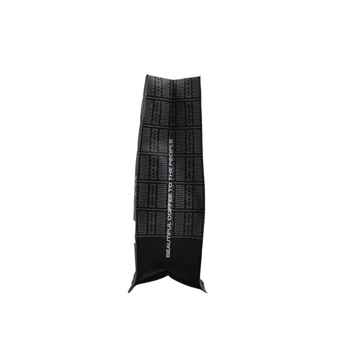 Hot Sale Laminated Material Green PE Block Bottom Coffee Bag with Pocket Zipper