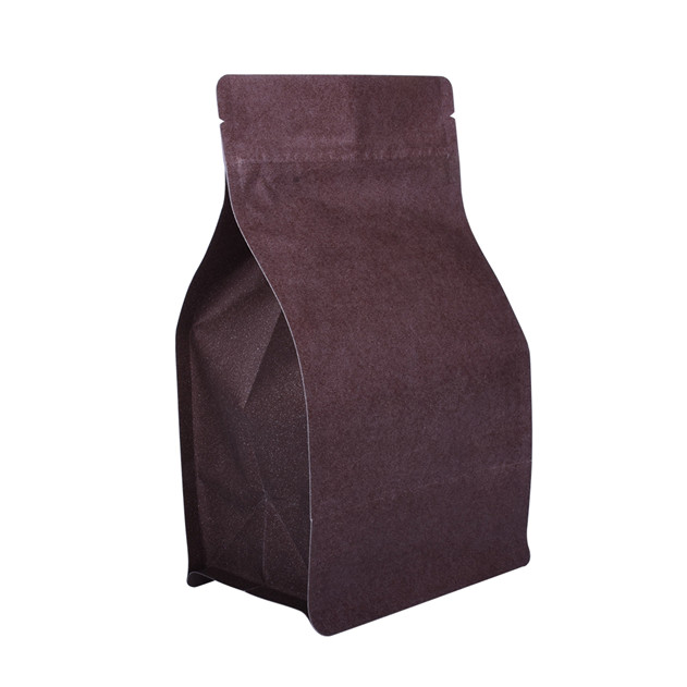 Plant-based Box Bottom Low Price Top Seal Paper Bag with Logo Print