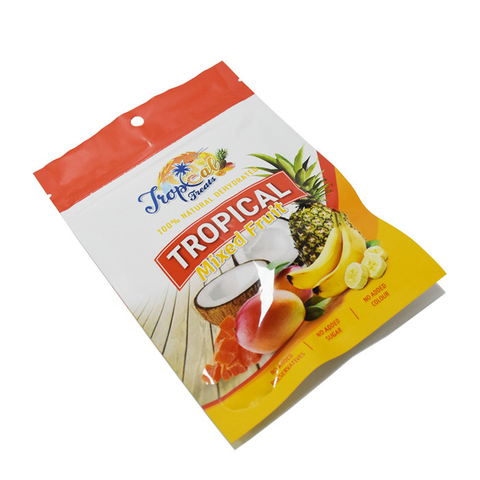 3 side seal heat seal colorful paper bags for food with hang hole