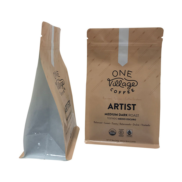 Fashion Laminated Material Kraft Paper Coffee Sustainable Ziplock Packaging