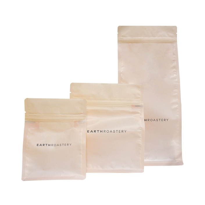 Flat bottom packaging compostable poly canada eco friendly packaging coffee pouch with zipper