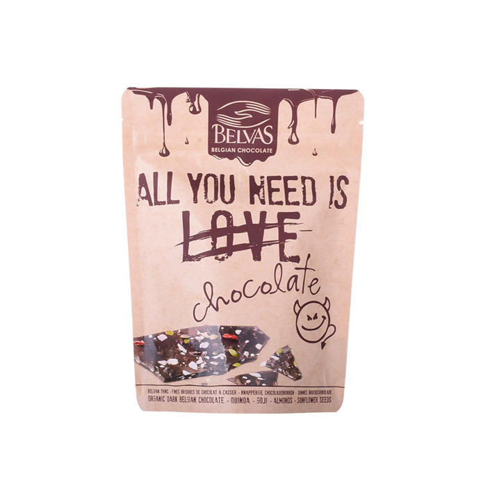 Sustainable eco packaging compostable for chocolate with printed logo