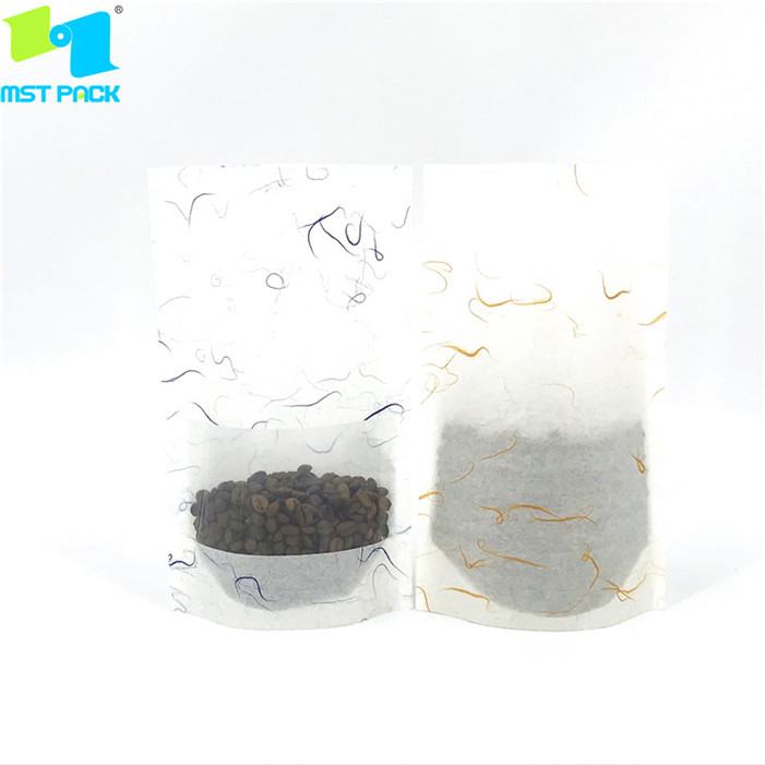 Wholesale rice paper stand up pouch bag packaging with bar window