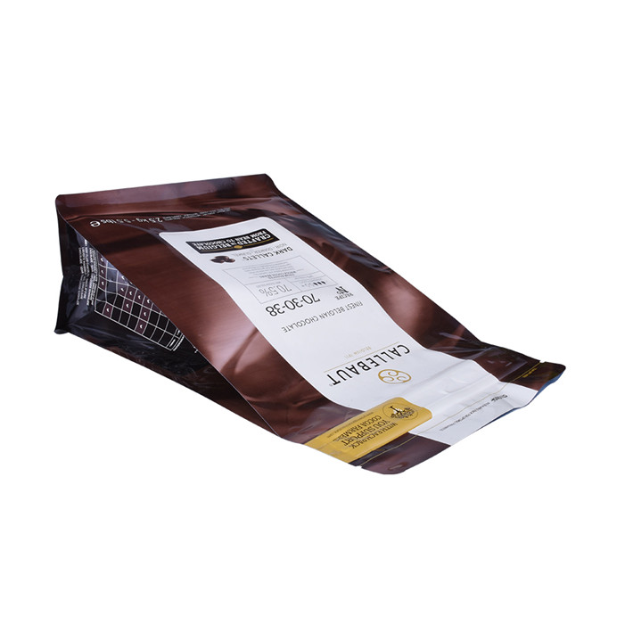 Flat bottom custom size mylar bag custom printed with zipper for chocolate packing
