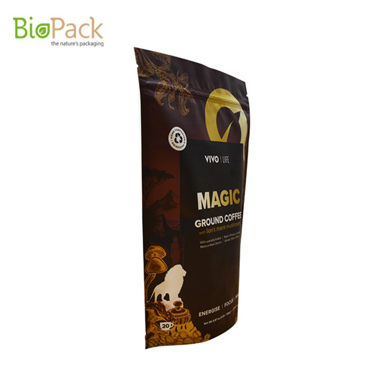 Biodegradable 100% Compostable Bag Tea And Coffee Packaging Bags with Zipper