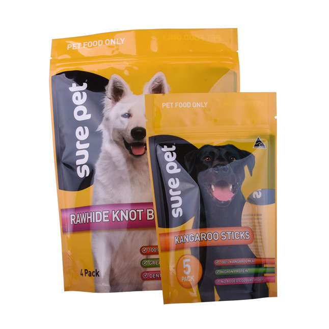 Customized Logo Rip Zip Dog Food Packing Bag