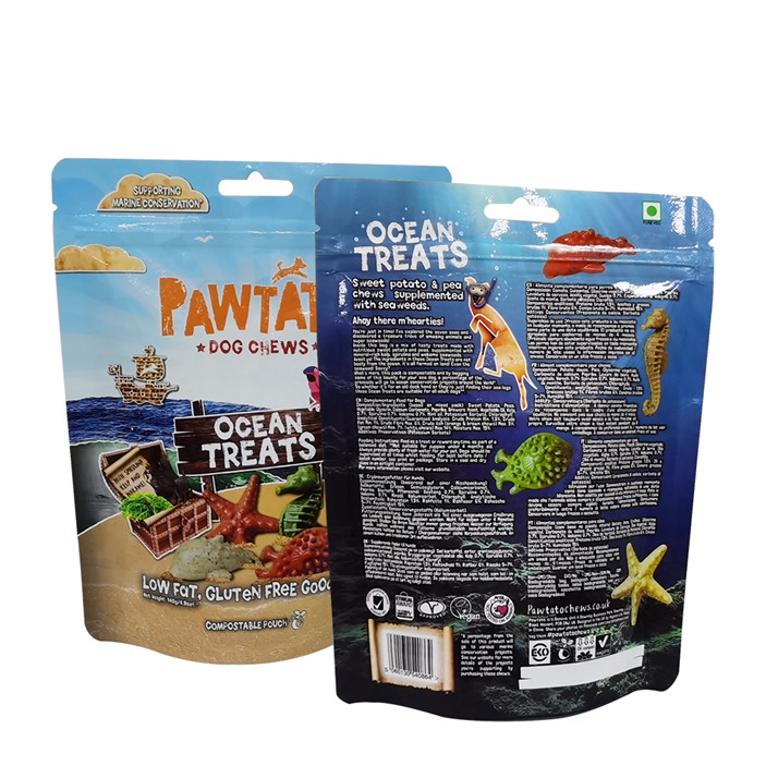 Comostable Pet Treat Bags with zipper
