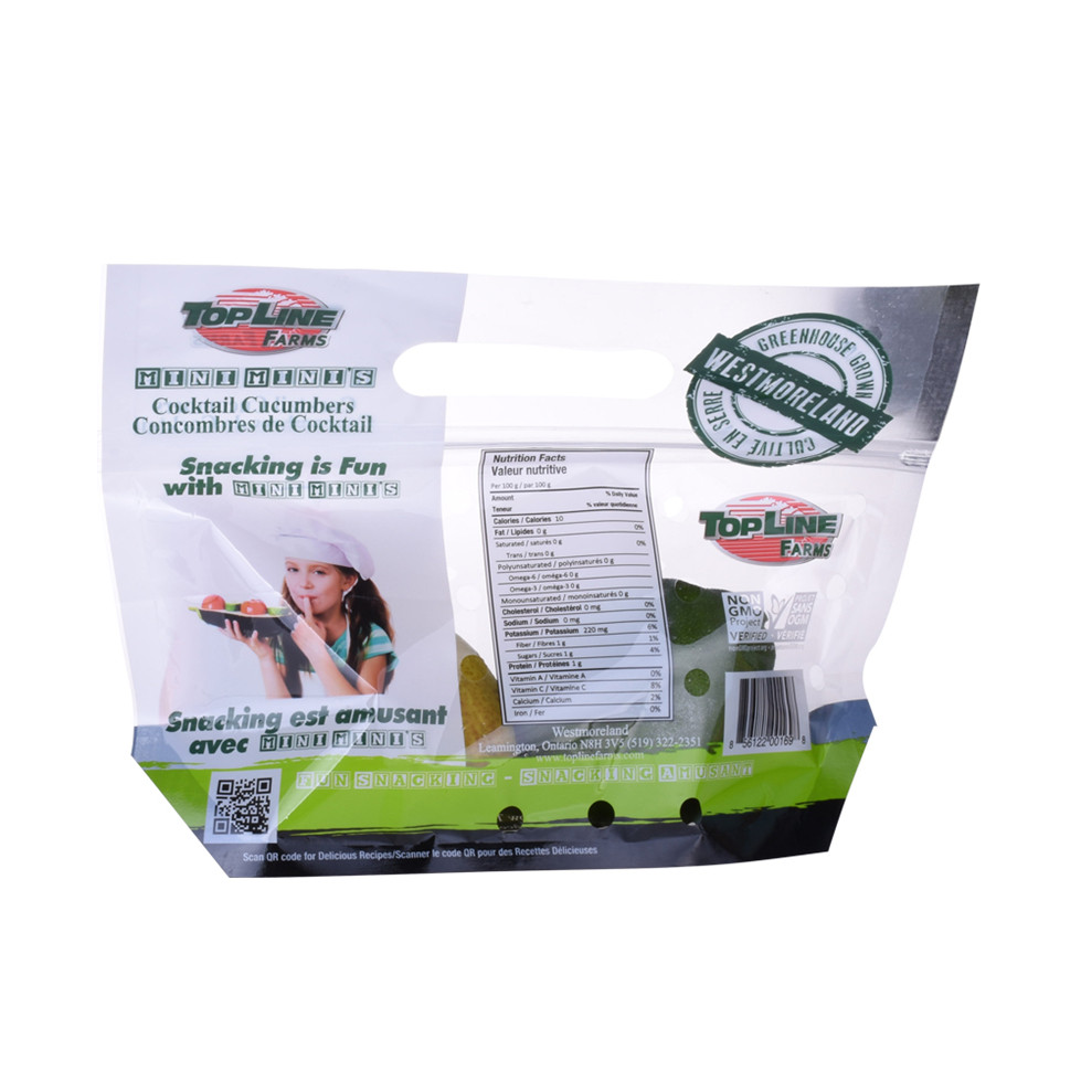 Recyclable package materials for fresh fruit with handle