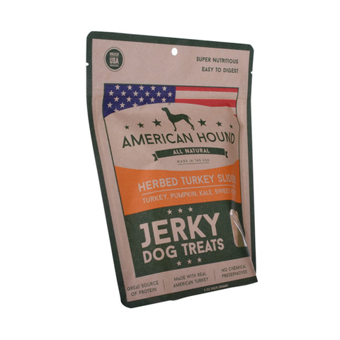 Organic stand-up brown kraft paper bag for beef jerky doypack
