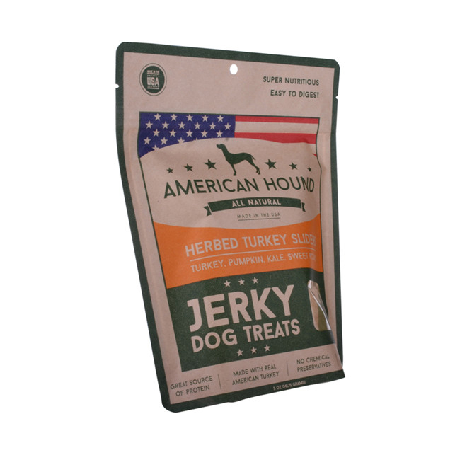 Organic stand-up brown kraft paper bag for beef jerky doypack