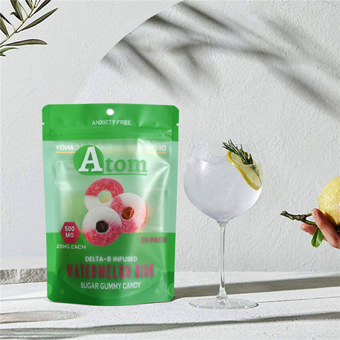 Low Carbon Emission Colorful Printed Stand Up Recyclable Cannabis Gummy Bags Wholesale