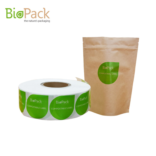 Customized Cellophane Sticker Compostable Label Eco Friendly Paste on The Pain Bag