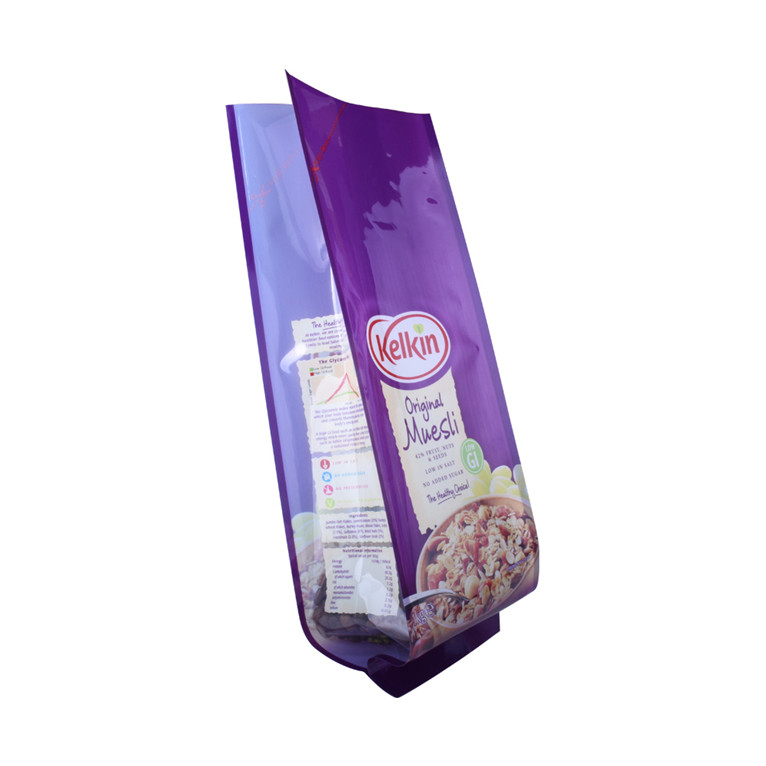 Recyclable plastic side gusset bag for oatmeal muesli