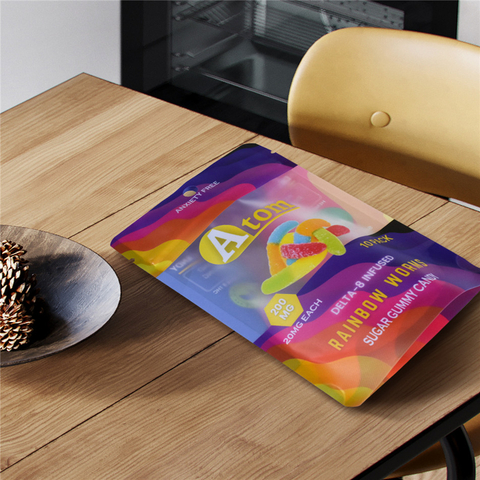 Custom Logo Printed Child Proof Recyclable Mylar Bags Wholesale for Gummies