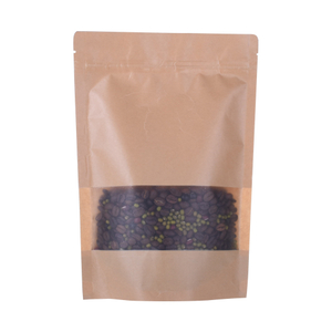 Custom Printed 100% Compostable Stand Up Zipper Pouch Bags with Rectangular Window