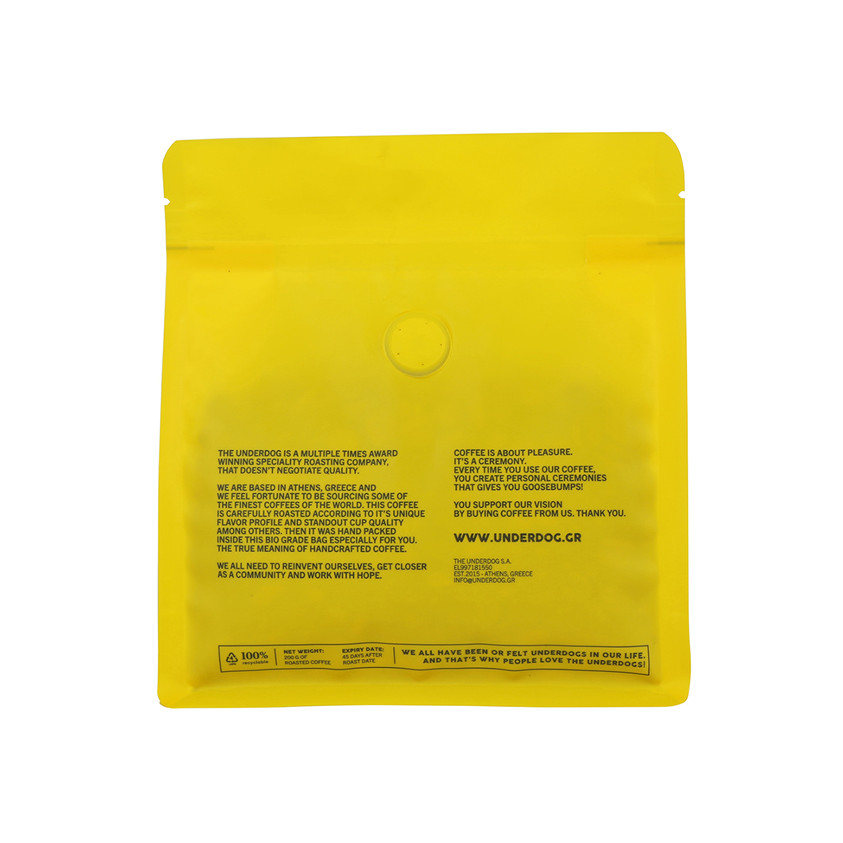 Compostable Laminated 250g Coffee Bag with Zip