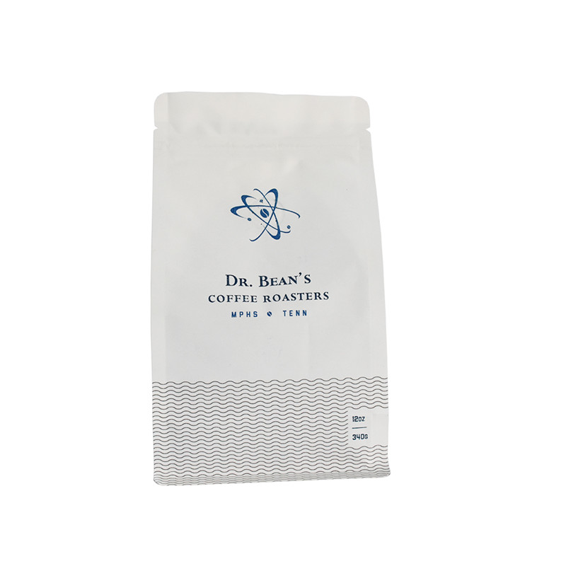 Custom Made Eco Friendly Compostable flat bottom coffee Pouch