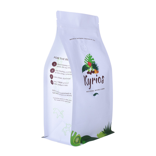 Custom white kraft bag for coffee packaging biodegradable