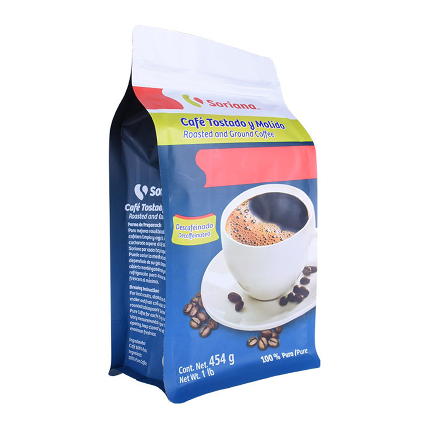 Digital Printing Folded Bottom 12 Oz Flat Bottom Pouch Sustainable Packaging Coffee Wholesale Food Bags