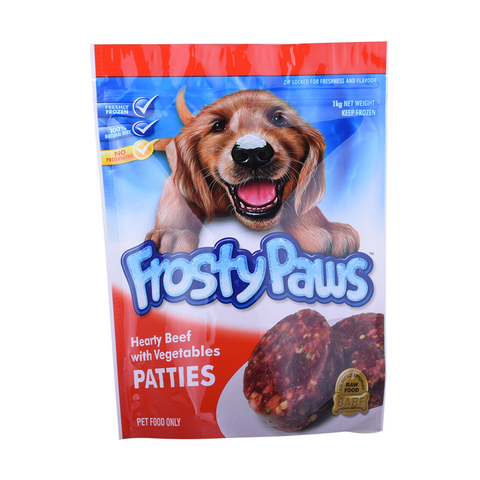 Customized Glossy Finish Zipper Pouches in Bulk Biodegradable Food Pouches Pet Feed Bag