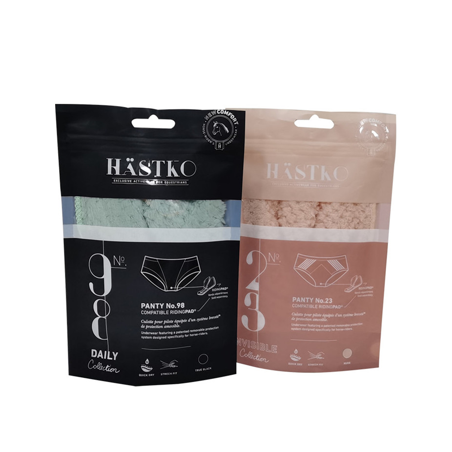 Resealable Ziplock Kraft Paper Clothes Packing Plastic Bag for Clothes Pouches Printing