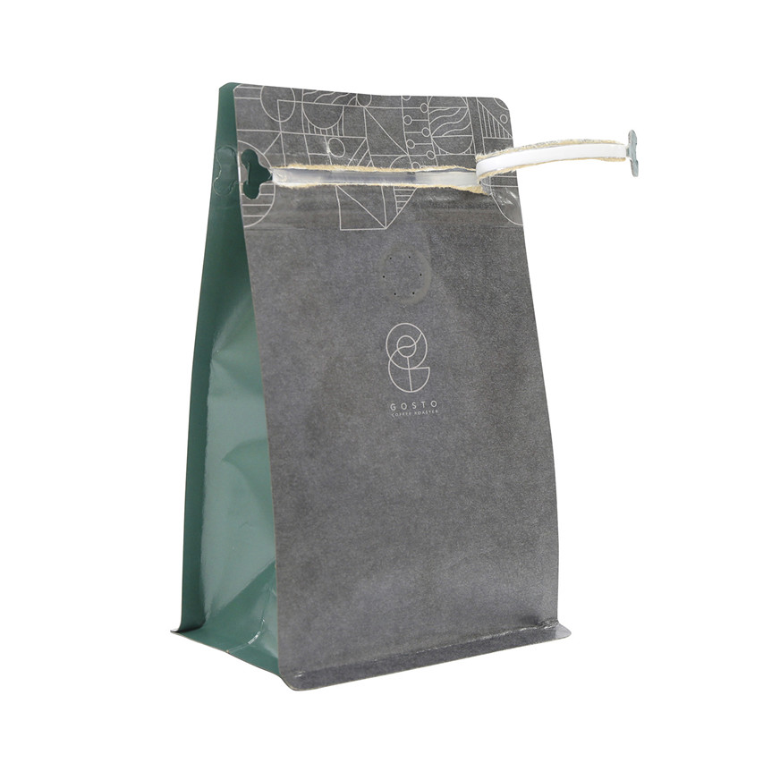 Reusable Easy Tear Biodegradable Packaging Manufacturer Zip Flat Bottom Pouch Custom Printed Coffee Bags
