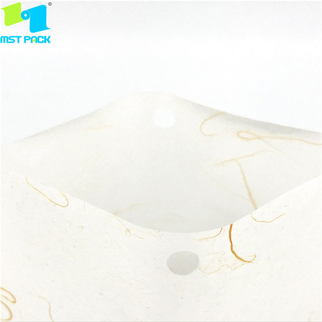 Good quality full gloss finish rice paper window bags small clear plastic zipper bags compostable heat seal bags