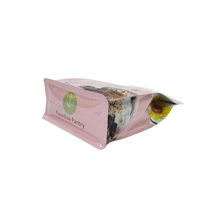 High Quality Natural Square Bottom Compostable Resealable Food Pouch