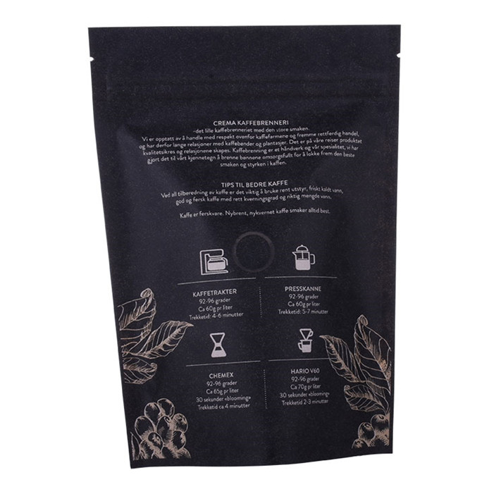 Standup paper compostable & biodegradable bag coffee pouch with valve
