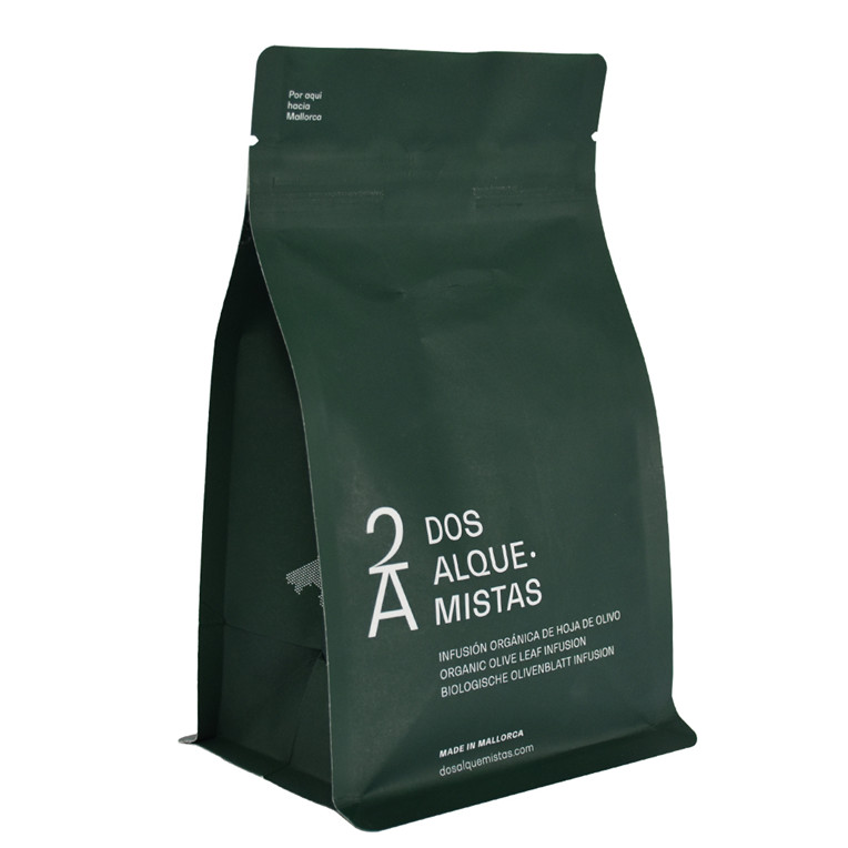 Customized Print Newest Biodegradable PBAT Material Flat Bottom Tea Bags pouch