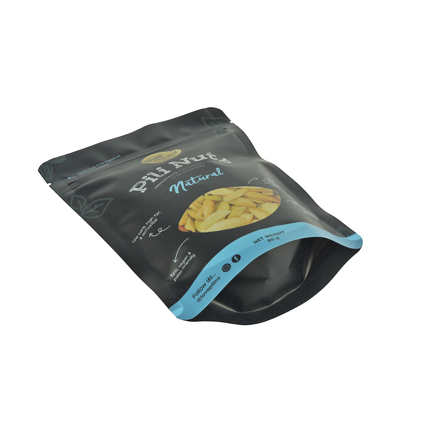 Eco Friendly Custom Made Biodegradable Zipper Stand Up Nuts Packaging Bags Wholesale