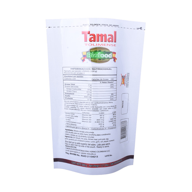 Laminated aluminum foil reclosable poly pouch resealable food pouch portion pouch vacuum seal bags