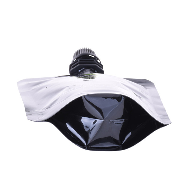 Custom Heat Seal Recycled Matte Black Stand Up Alcohol Pouch