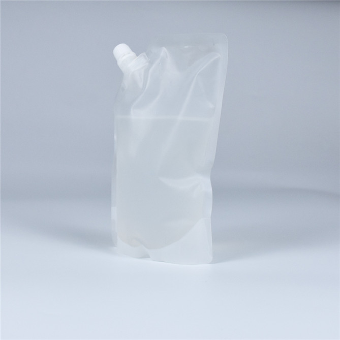 Recyclable clear standup water bag with spout