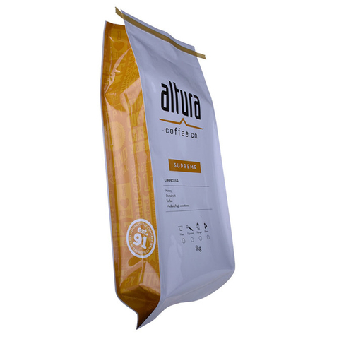 Side gusseted laminate high barrier coffee packing bag with one way valve