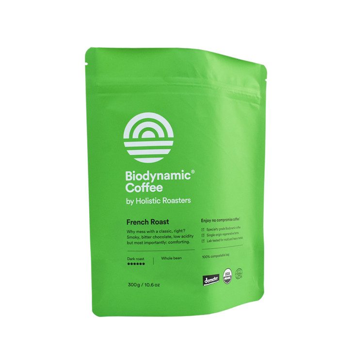 Excellent Quality Colorful Printing Full Matt FinishBiodegradable Clear Kraft Paper Pouch