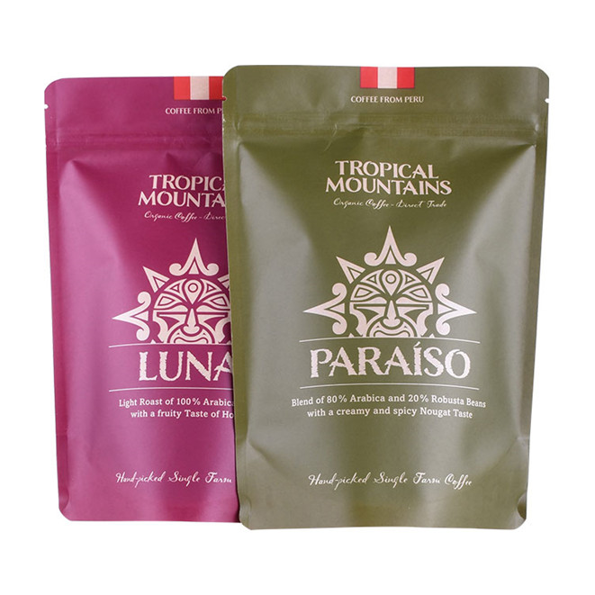 Standing Plant-based recyclable paper bag Coffee packaging