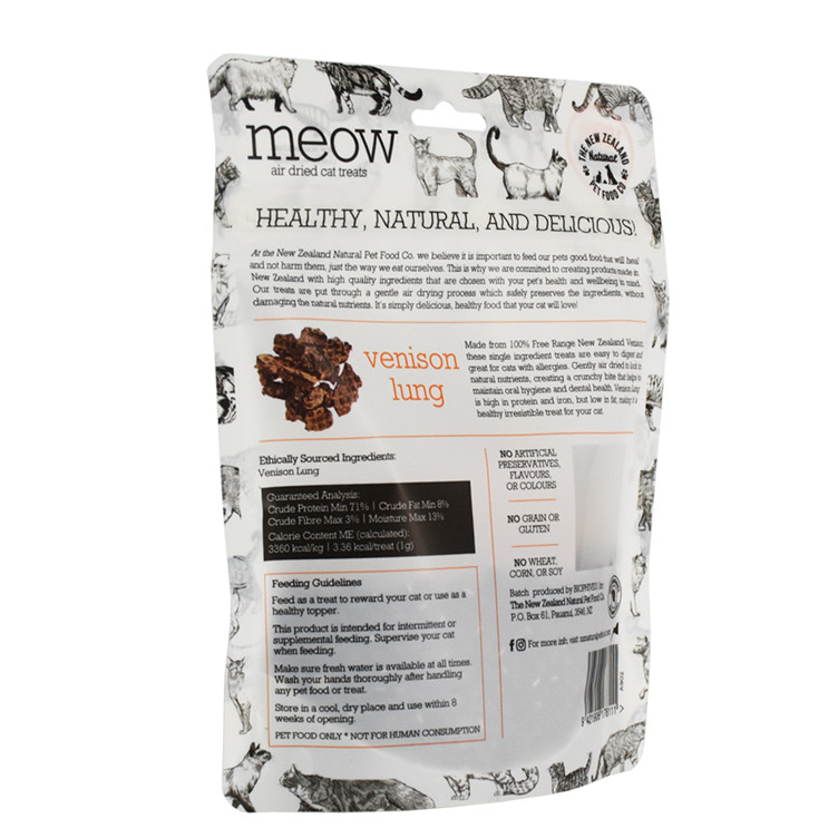 Hot Sale Custom Printed 100% Biodegradable NK/PBS Cat Food Zip Lock Pouches